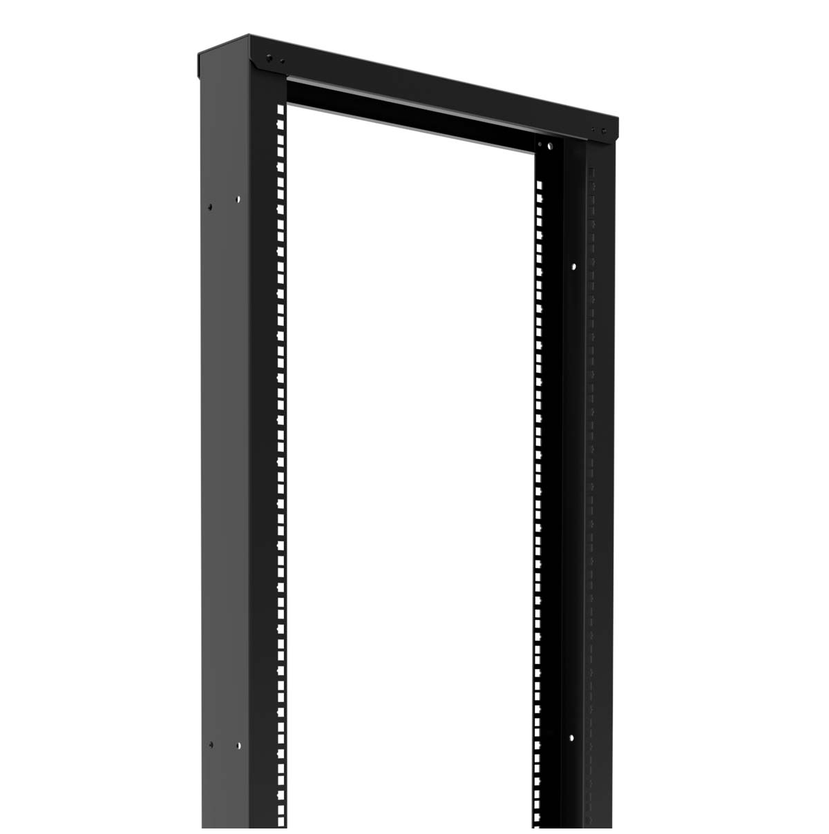 Nexxt Open Rack 2 Post 4Ft. 30U 19in Steel - Black w/Sq holes