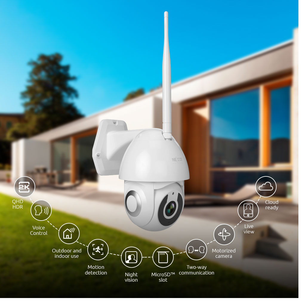 Nexxt Solutions Home - Smart Outdoor Wired PTZ Wi-Fi Camera QHD