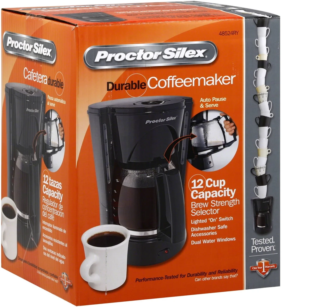 Proctor Silex 48524RY Black 12 Cup Coffee Maker