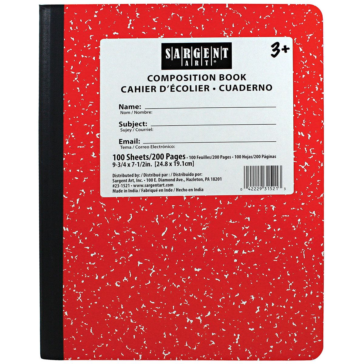 Oxford BLACK N' RED cahier spiralé en plastique, 140 pages ft A5