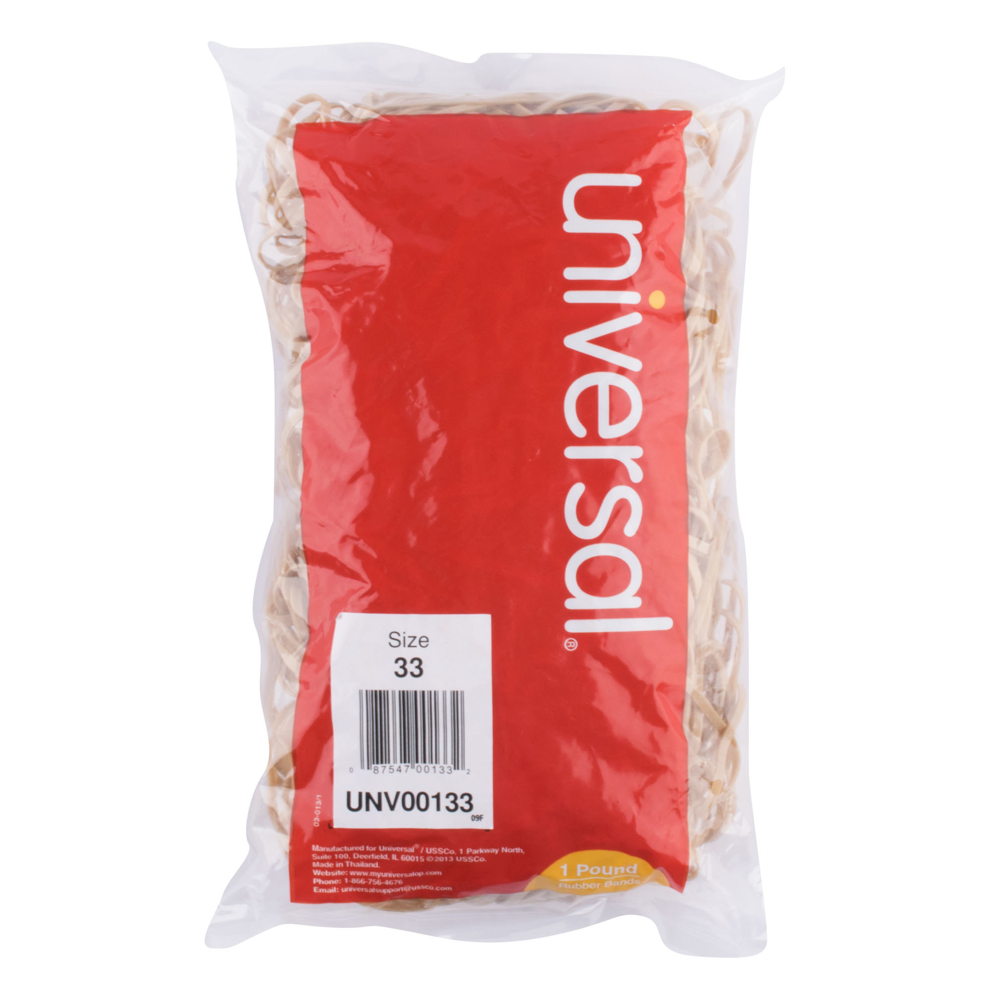 Universal UNV00133 3 1/2in x 1/8in Beige Size 33 Rubber Band, 1 lb. - 640/