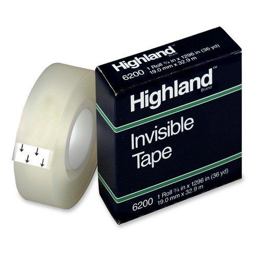 Universal® Invisible Tape, 1 Core, 0.5 x 36 yds, Clear, 12/Pack